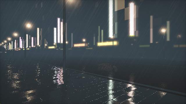 Tokyo by night in the rain. The car model is made by Eiffie (Shiny Toy': https://www.shadertoy.com/view/ldsGWB). I have never been in Tokyo btw.